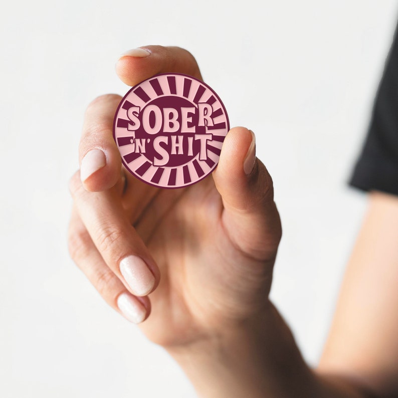 Sober 'n' Shit - Circus Acrylic Sobriety Chip: Customisable Sober Time, Personalised Sobriety Coin, AA Token, Recovery Milestone Gift image 2