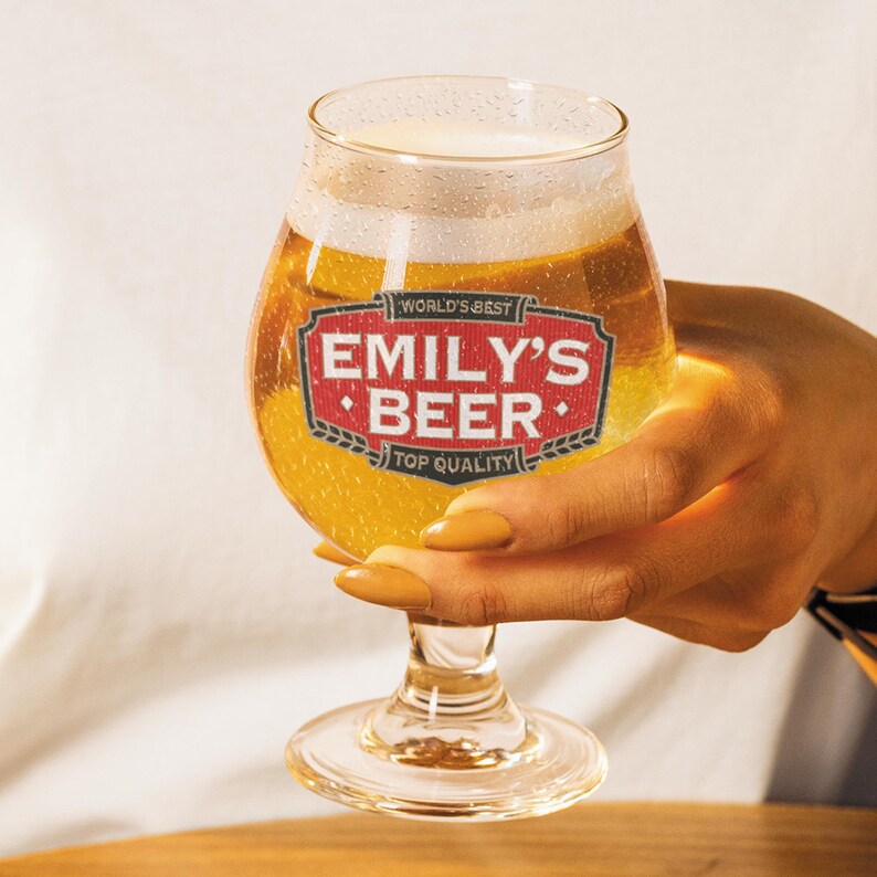 Personalised Beer Glass Sticker | Custom Name Beer Label Decal | Beer Lover Gift | Personalised Bar Sticker | Birthday Glass Gift image 3