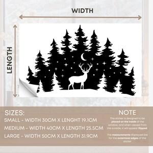 Bosque de renos - Adhesivo para ventana o pared, adhesivo con temática invernal/navideña, adhesivo navideño acogedor, escaparate festivo, calcomanía invernal imagen 5