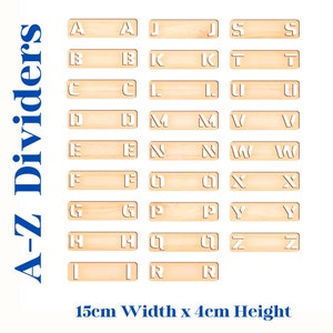 A-Z Dividers For Books - Alphabetical Order, Wooden Markers, Organise, Book Separator, Storage Label, Book Shelf, Home Libary Gift bild 4