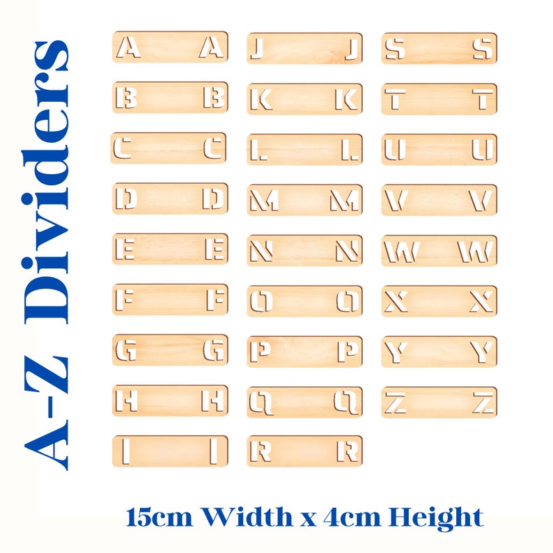 A-Z Dividers For Books - Alphabetical Order, Wooden Markers, Organise, Book Separator, Storage Label, Book Shelf, Home Libary Gift bild 4