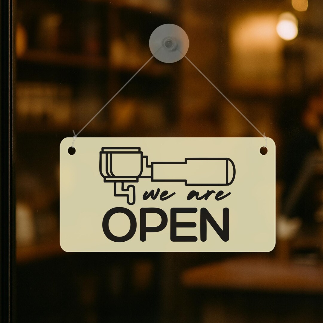 Coffee Shop Open & Closed Sign – Acrylic Hanging Door Sign – Storefront ...