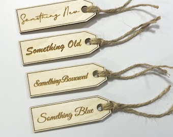 Wedding Gift Tag Something New, Old, Borrowed and Blue Pack of Four Wedding Saying