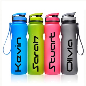 Personalised Vinyl Name Sticker for Gym Bottle / Sports Water Bottle / Modern Trendy Style Label / Drinks Bottle afbeelding 1