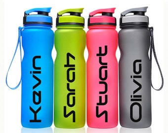 Personalised Vinyl Name Sticker for Gym Bottle / Sports Water Bottle / Modern Trendy Style Label / Drinks Bottle