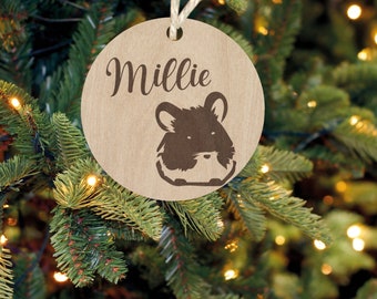 Hamster Gift Personalised Pet Name Christmas Gift Tag Christmas Bauble Name Custom Tree Decor Ornament