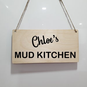Mud Kitchen Hanging Sign / Personalised / School Nursery Plaque / Outdoor Messy Play / Childrens Toys / Mud Kitchen bild 1