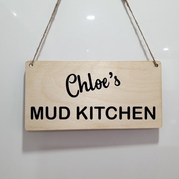 Mud Kitchen Hanging Sign / Personalised / School Nursery Plaque / Outdoor Messy Play / Childrens Toys / Mud Kitchen