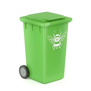 Bumble Bee Wheelie Bin Sticker, Personalised Sticker For Bin, Bee Inspired Design, House Number Sticker For Bin, Vinyl Bin Sticker image 3