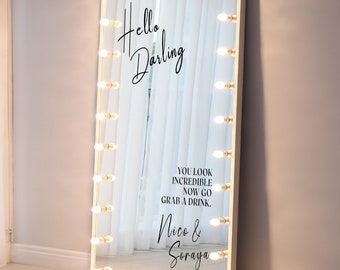 Hello Wedding Photo Selfie  Mirror Sticker Vinyl Decal Sticker for DIY Wedding Easy to Apply Party Sign Decal