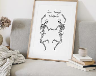 Live laugh lobotomy - 01 poster: dark humour wall art, funny print, seasonal decor, fall wall art, halloween poster, autumnal home decor