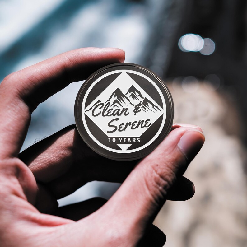 Narcotics Anonymous chip, personalized recovery coin, Clean & Serene chip, metal sobriety milestone, addiction recovery token, custom NA chip, sobriety gift, NA anniversary coin, recovery support, motivational sobriety chip, personalized NA token