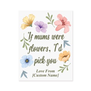 Personalised Mum Gift | If Mums Were Flowers I’d Pick You Vase Sticker | Mother’s Day Gift From Kids | Custom Flower Vase Decal image 9