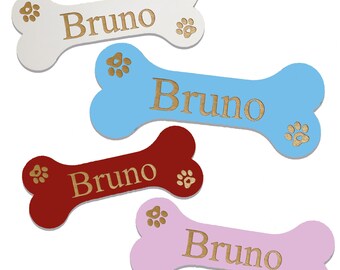 Personalised Wooden Dog Name Bone Shaped Sign Dog Bone Plaque Dog Bed/Cage Gift