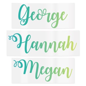 Personalised Name Sticker | Blue to Yellow Gradient Custom Vinyl Decal | Waterproof Label for Bottles Laptops & Tumblers bild 8