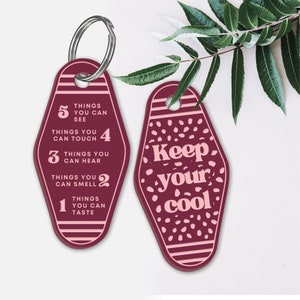 Keep Your Cool - Dots Keyring: Acrylic Motel-style Calming Keychain, Daily well-being, Anxiety Grounding, Mindful Stress relief Gift bild 1