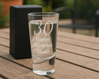 Personalised Birthday Shot Glass – Custom Engraved with Age & Name – Unique Milestone Birthday Gift for Him or Her