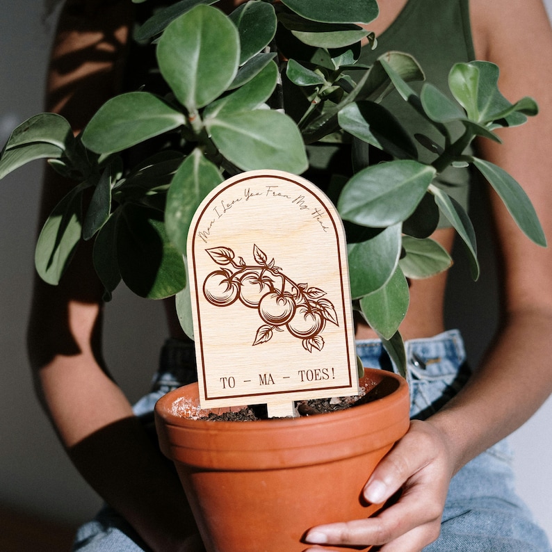 Mother's Day Tomato Pun Plant Tag: Personalised Mother's Day Gift, Cute Plant Accessory, Gift For Mum, Plant Lover, Mum Appreciation afbeelding 2