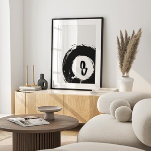 8 ball wall art, Billiards decor, Pool room poster, Retro wall art, Vintage gaming decor, Man cave poster, Game room wall art, Classic billiards poster, Pool table decor, Gaming culture art, Minimalist wall decor, Black and white poster