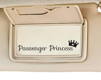 Passenger Princess Car Mirror Decor Sun Visor Mirror Princess crown - 13cm width