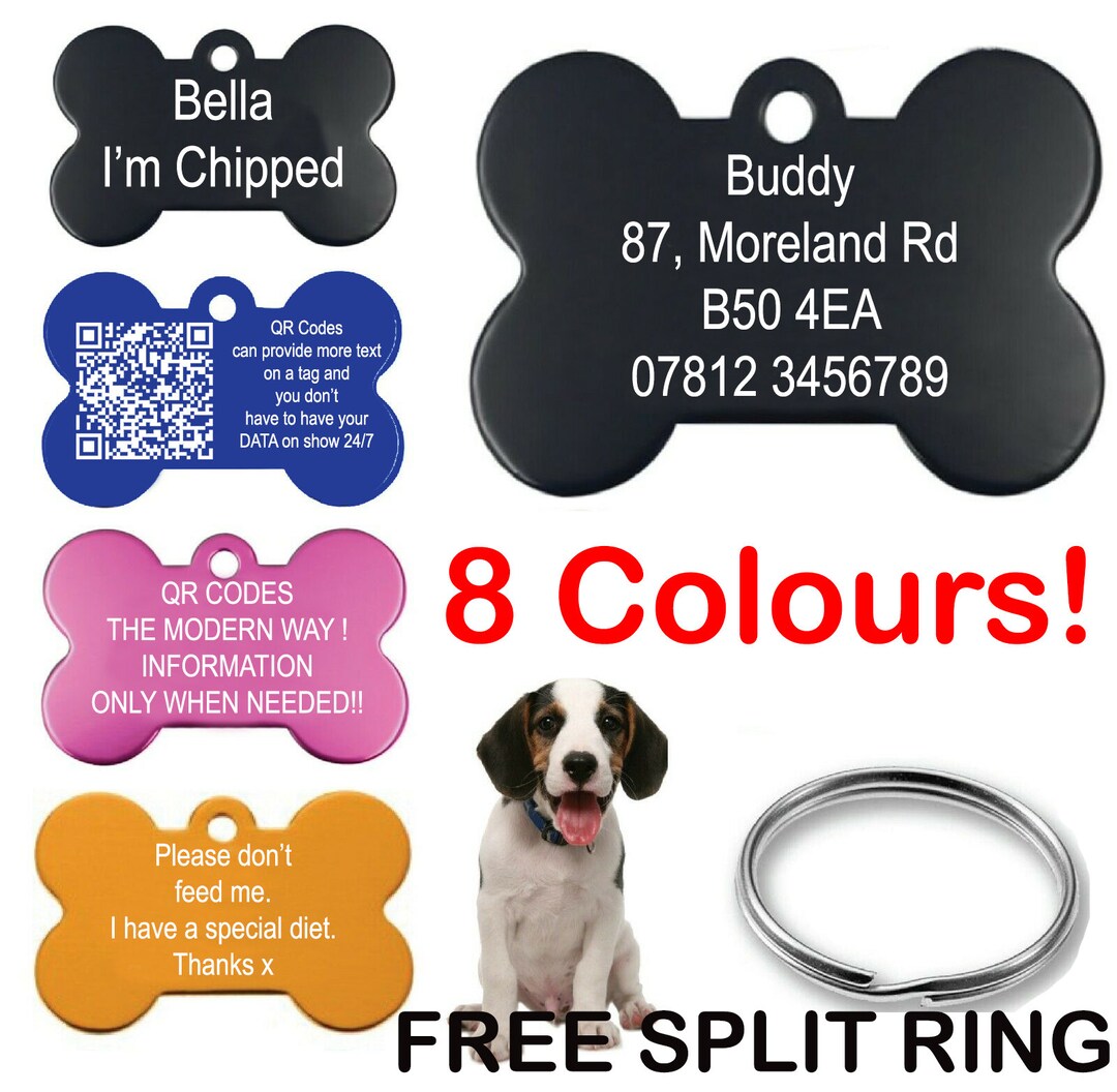 Personalised Pet Tag QR Code Dog Tag Cat Collar Tag Cat Tag Etsy