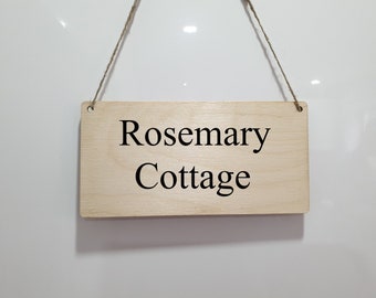 Personalised House or Cottage Name Sign / Wall Hanging / Rustic Sign / Indoor Outdoor / Custom House Cottage Plaque / Entrance Sign