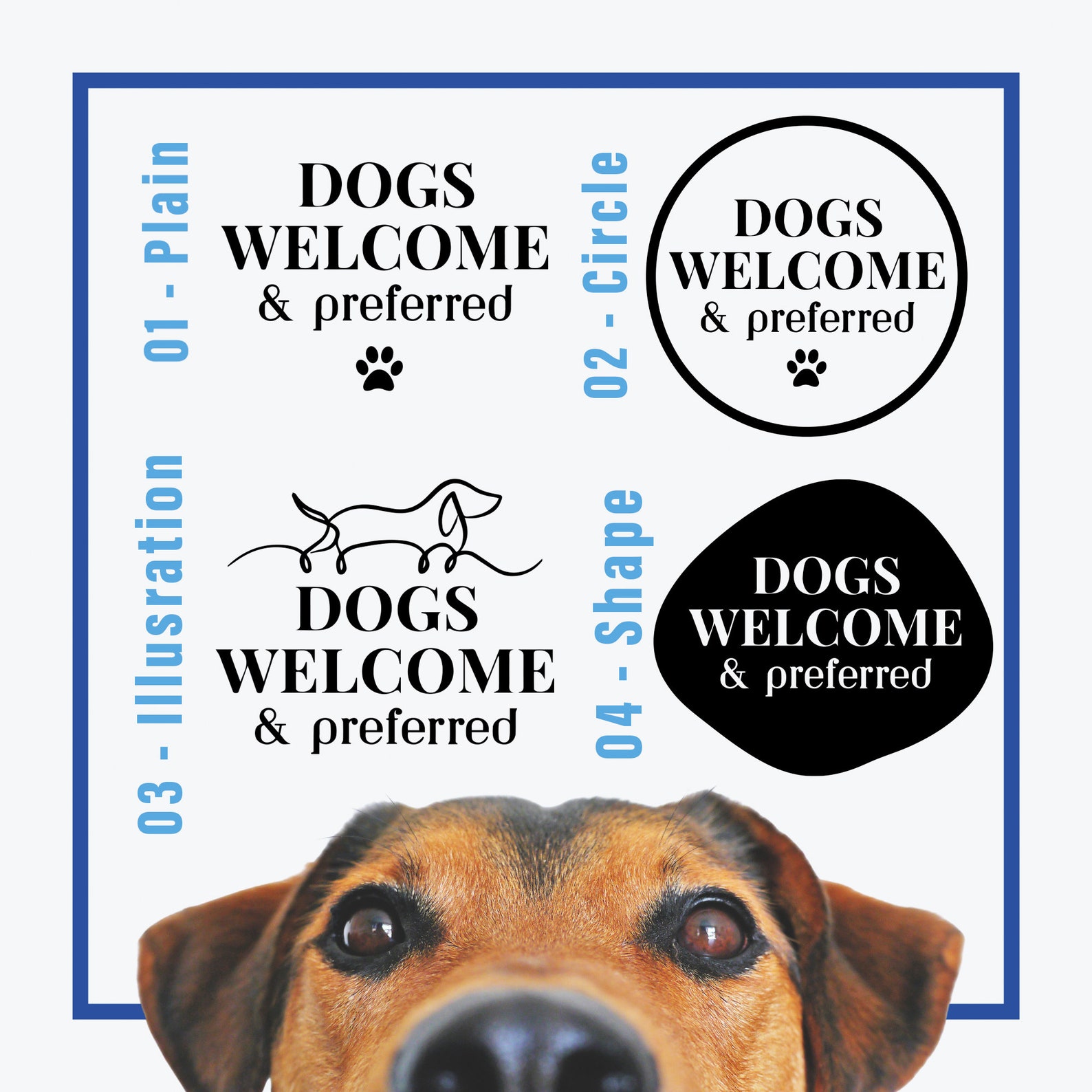 Dogs Welcome & Preferred Window Sign, Vinyl Stickers Sign for Pubs ...