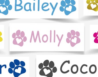 Personalised Pet Name Vinyl Sticker for Food Bowl - Cat Dog Home Cage Puppy Kitten Storage