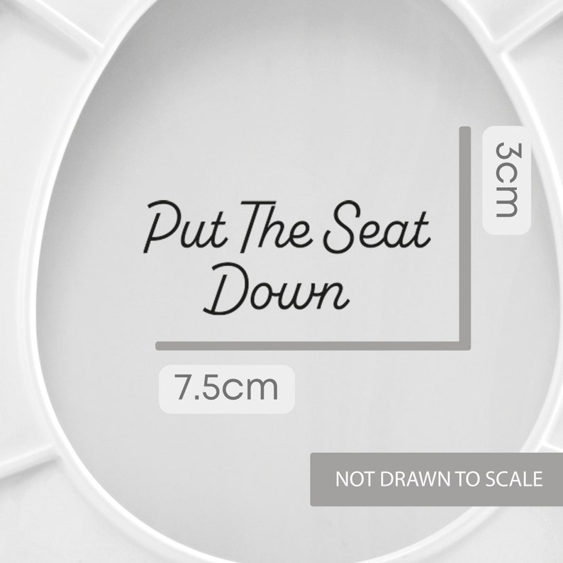 Put The Seat Down Toilet Seat Sticker Self-Adhesive Vinyl, Funny Toilet Sticker, Bathroom Decor, Home Labels, Polite Reminder image 2