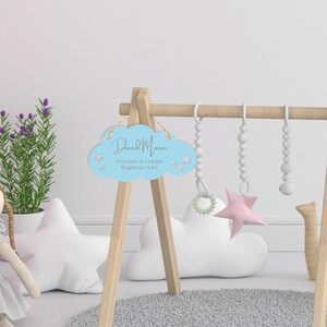 Cloud and Stars Birth Details Baby Name And Weight Birth Information Nursery Wall Hanger Keepsake image 4
