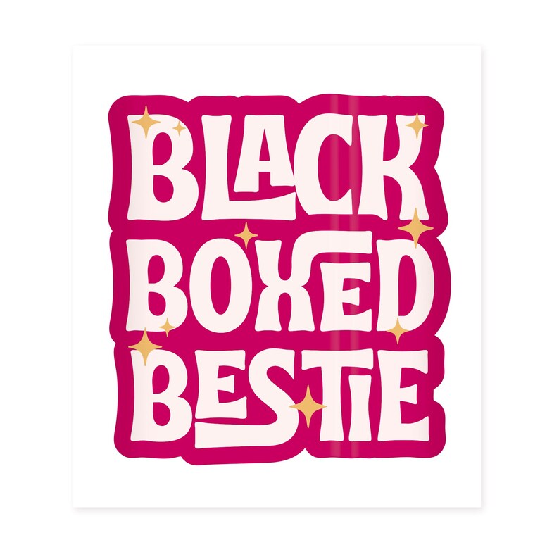 Funny Black Box Car Sticker - Black Boxed Bestie | Gen Z Car Sticker | Cute Pink Car Accessory | Girly Vinyl Decal | Driving Gift For Her image 8