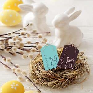 Little Personalised Easter Tag: Bunny Design, Acrylic Plastic Bunny, Custom Name, Great Easter Gift Basket Tag, Cute Bunny Design image 2