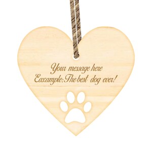 Personalised Engraved Wood Pet Name Heart Shaped Sign Ornament, Dog / Cat Name, Paw Print Plaque Pet Owner Gift, For Dog Or Cat bild 4