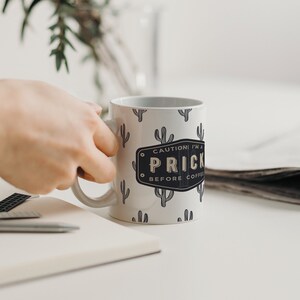 Prick Cactus Mug - Prick Before Coffee - Funny Rude Joke Mug, Gift For Friend or Colleague, Succulent Cactus Mug, Secret Santa Gift Idea image 3