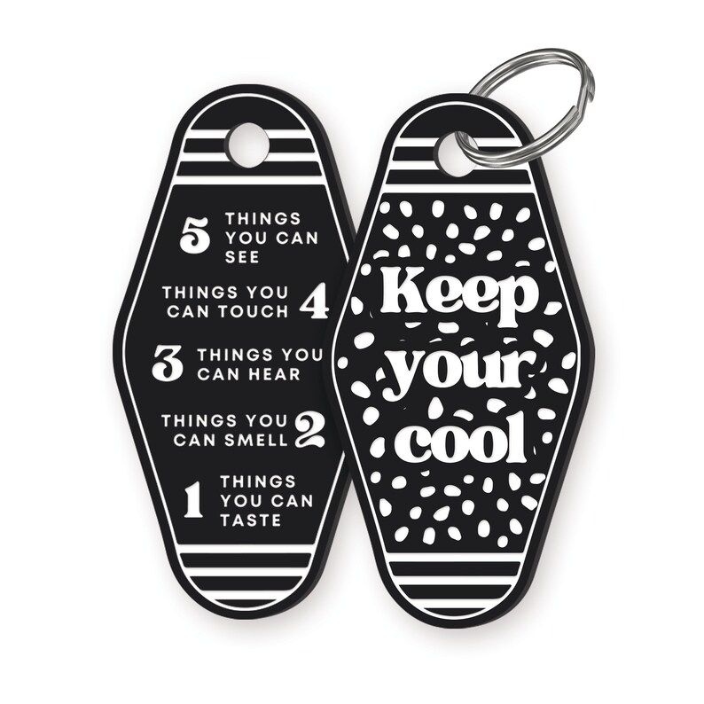 Keep Your Cool - Dots Keyring: Acrylic Motel-style Calming Keychain, Daily well-being, Anxiety Grounding, Mindful Stress relief Gift bild 4