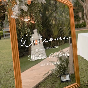 Welcome Wedding Mirror Sticker Vinyl Decal Sticker for DIY Wedding Easy to Apply Party Sign Decal