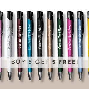 Personalised Engraved Metal Pen - High Quality - Custom Message - Promotional Gift - BUY 5 GET 5 FREE image 1