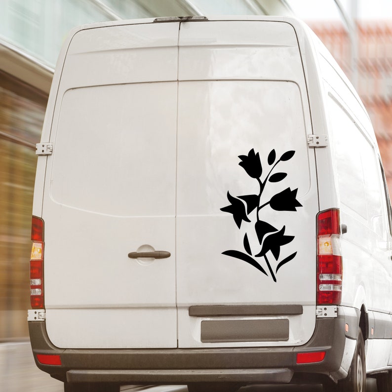 Flower Vinyl Car Sticker Decal Girly sticker Bluebell For Car image 2