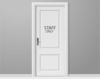 Staff Only Office Sticker Label Sign