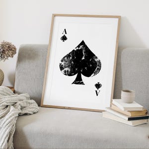 Ace of Spades poster, Playing card wall art, Poker room decor, Vintage gaming poster, Card game wall art, Bold wall decor, Man cave art, Game room poster, Unique poker gifts, Interior design, Modern decor, Minimalist design, Contemporary home decor