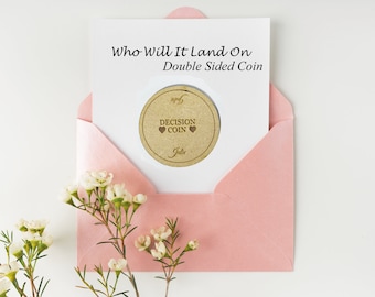 Personalised Wooden Decision Coin Couples Decision Coin Fun Valentine’s Day Husband & Wife Anniversary gift