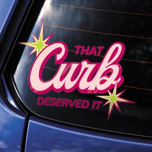 funny car decal funny bumper sticker curb joke sticker driving humour car accessory pink retro sticker funny driver gift new driver gift car window decal car vinyl sticker funny parking joke driver humour decal cute car sticker novelty car sticker humorous car accessory rear window sticker funny driving gift car decoration sticker