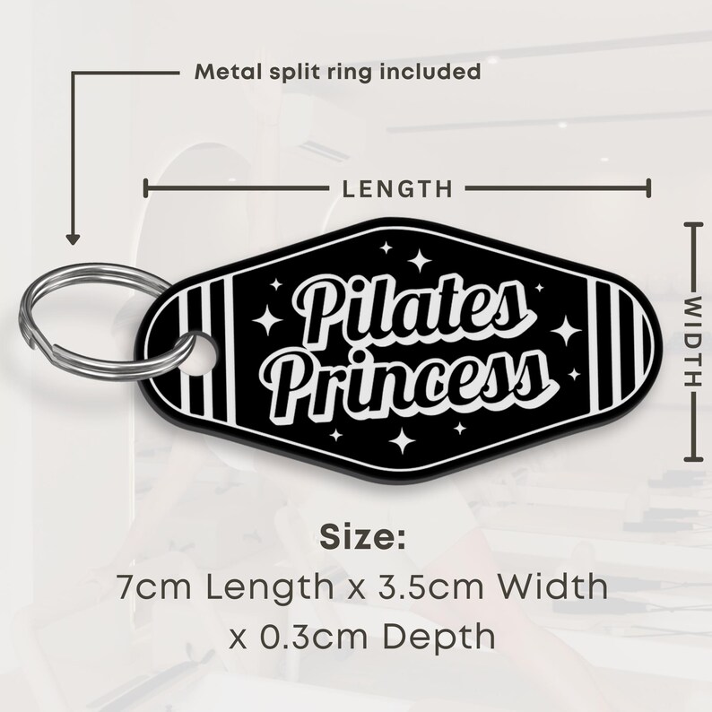 Pilates Princess Keyring – Star Design: Motel Style Acrylic Keychain | Pilates Gift for Her, Pilates Accessories, Instructor Gifts image 4