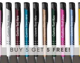 Personalised Engraved Metal Pen - High Quality - Custom Wording - Promotional Gift - BUY 5 GET 5 FREE