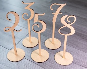 Wedding Table Numbers Wood - Rustic Table Number Wooden Natural Finish