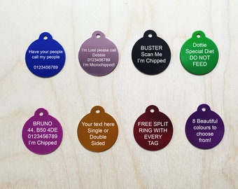 Engraved dog tag Dog ID tag Pet tag Personalized dog name tag Custom pet ID tag Cat ID tag Cat name tag Gift for puppy