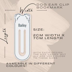 Personalised Dog Ears Clip Bookmark, Acrylic Bookmark, Dog Bookmark, Gift For Book Lover, Gift For Dog Lover, Personalised Gift image 6