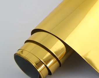 Chrome Gold Sign Vinyl - A4 Sheets - Sticky Back Plastic - Craft Cutter Making - Self Adhesive