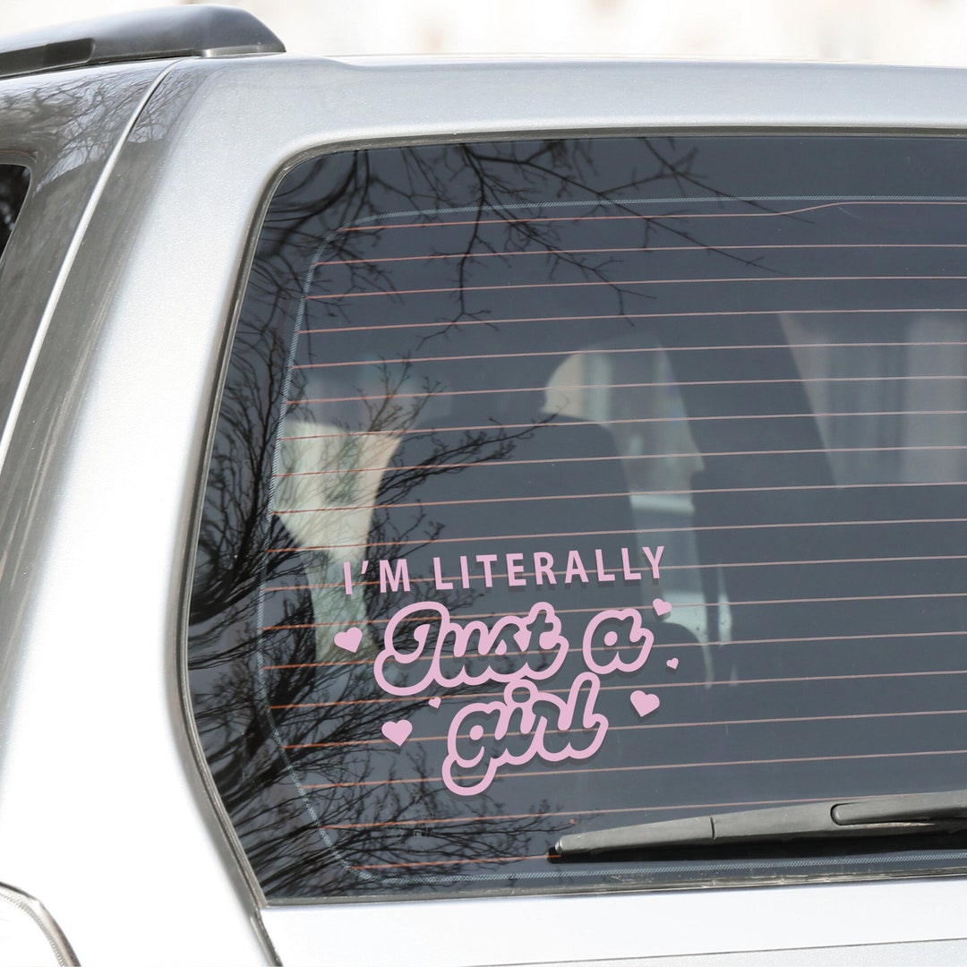 Literally Just A Girl - Hearts: Girly Car Sticker, Cute Car Accessory,  Funny Bumper Vinyl Decal, Window Sticker, Quote Sticker for Her - Etsy, image size:1080x1080