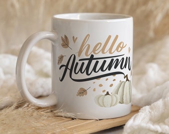 Hello Autumn Mug - Fall Mug, Mug Gift, Autumn Home Decor, Autumn Gifts,Mug For Her, Autumn Mug, Autumn Theme, Spooky Season Autumnal Vibes